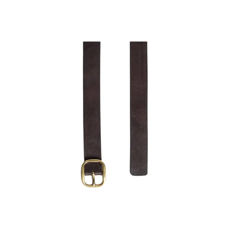 LOEWE Calfskin Leather Belts Women's Brown Width 3.5CM-2