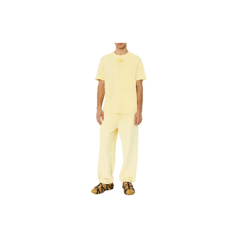 DIESEL OVAL D Series T Shirts Men Yellow-1