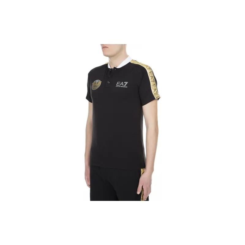EMPORIO ARMANI EA7 Polo Shirts Men Black/Gold-2