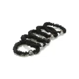 Princess Cut Diamond Hair Tie[Black 5 Pack]