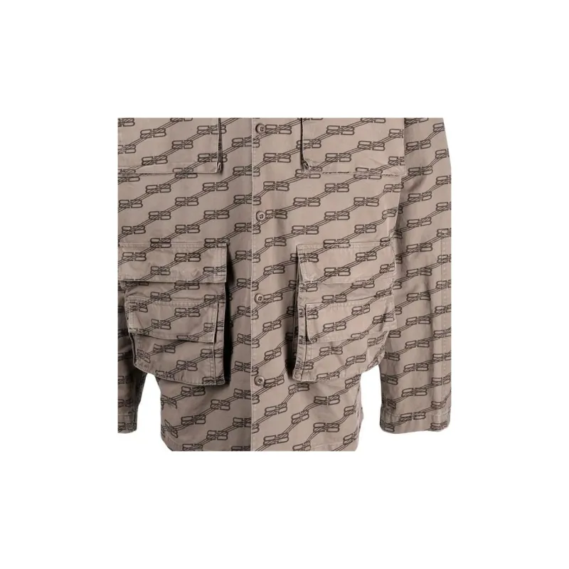 Balenciaga SS22 Shirt Loose Fit Style Men's Brown-5