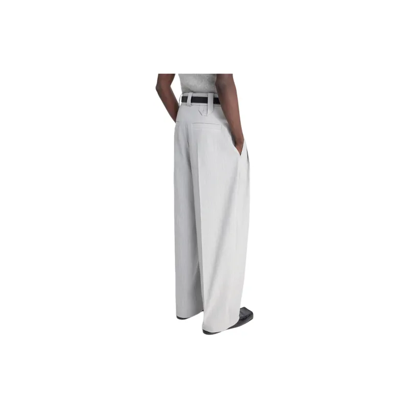 Jacquemus FW24 Curved Pleated Pants Suit Trouser Men's Light Grey/Light Gray-3