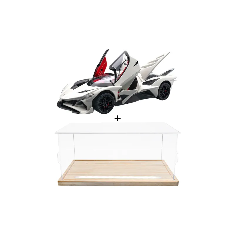 Chi Yu Car Play Solid Wood Base Acrylic Assembly Box, Apollo EVO 1 24 Hobby Model Display Case, Model Accessory-19