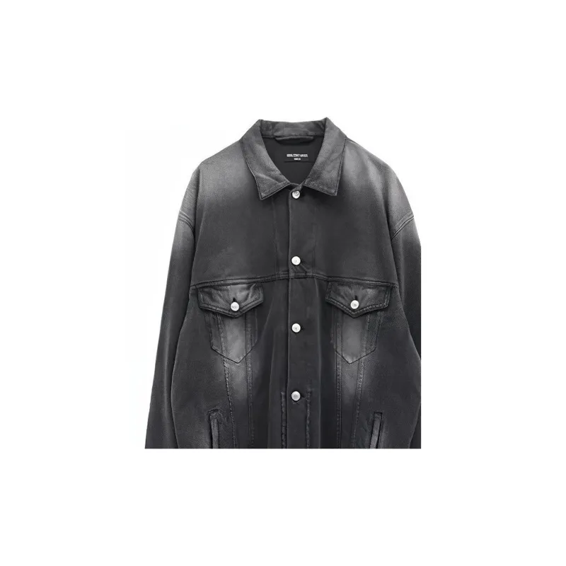 Balenciaga Denim Jacket Loose Fit Men's Black-4