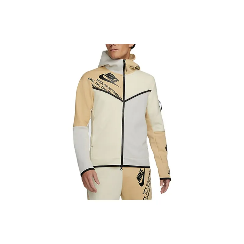 Nike Sportswear Tech Fleece Printed Full-Zip Hoodie Light Bone/Coconut Milk/Sesame/Black-4