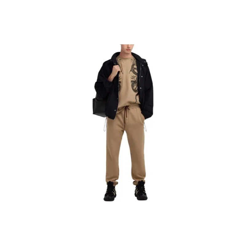 Roberto Cavalli SS24 Knitted Sports Pants Men's Beige-1
