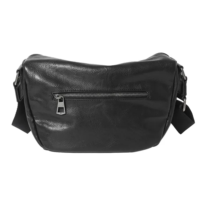 MASTER CANVAS Leather Dumpling Bag Cylinder Bag Shoulder Bag Crossbody Bag Regular Unisex Black-4