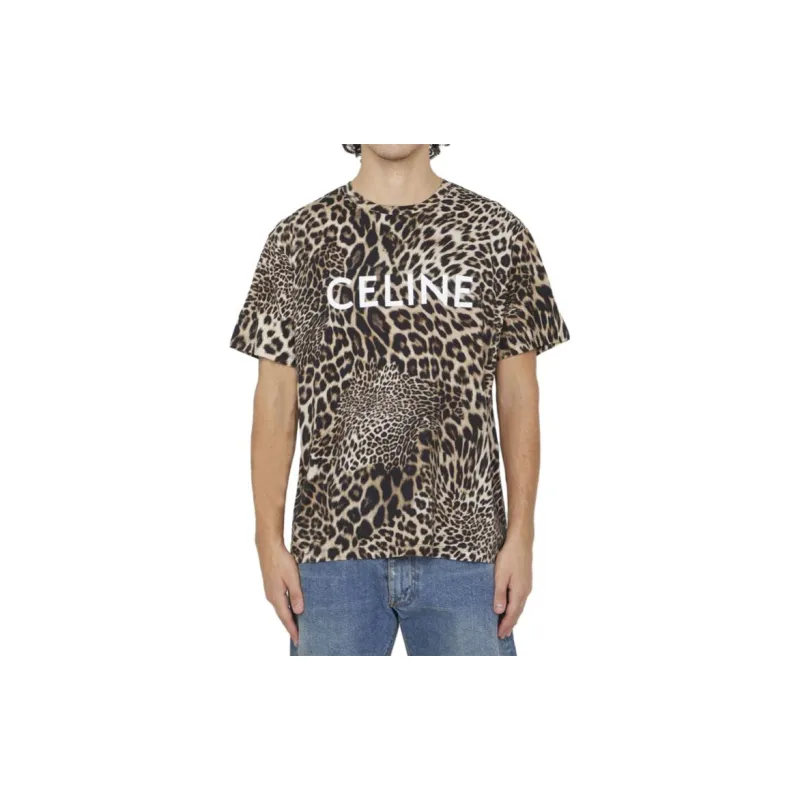 CELINE T-Shirts Men Brown-2