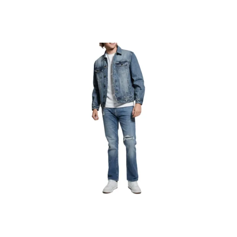 GUESS Embroidered Dean Jacket Jackets Coats Men's Blue-1