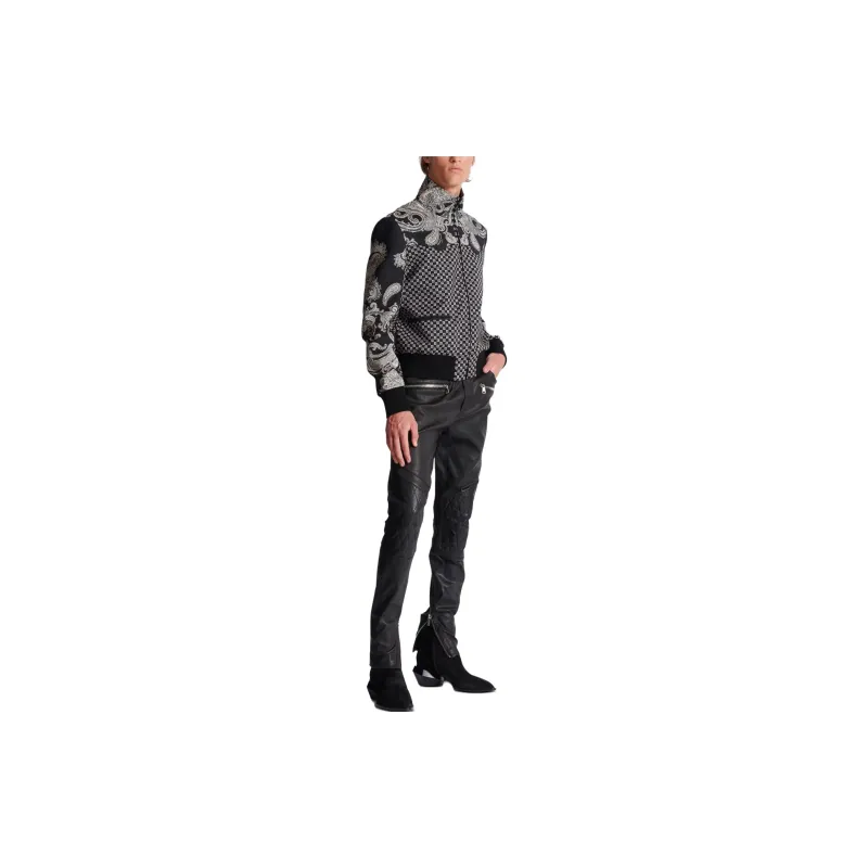 BALMAIN Graphic print Zipped Bomber Jacket-1