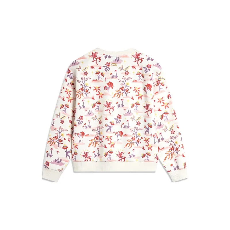 LiNing Rijin Doujin Collection Sweatshirt Women's Ecru All Over Print-1