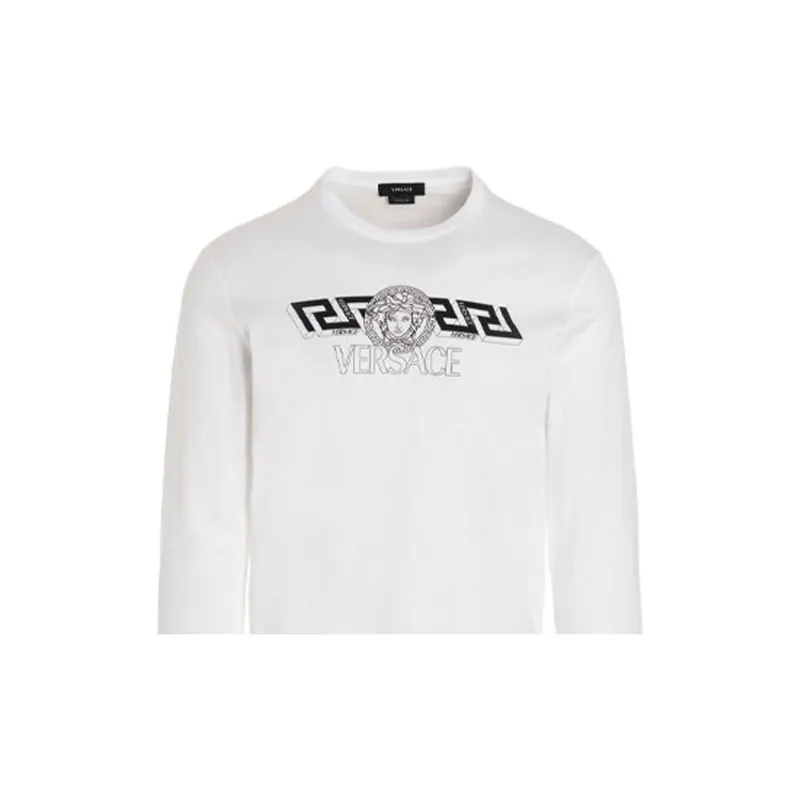 VERSACE Logo Print Long Sleeves T Shirt-3