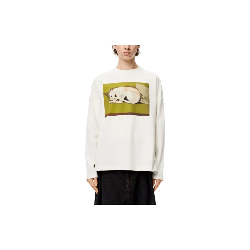 LOEWE Long Sleeve Greyhound Print T Shirt-1