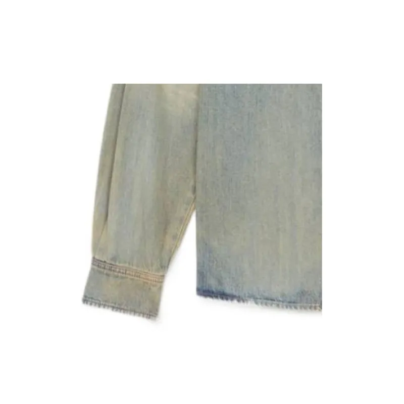 KENZO Drawn Varsity Denim Western Shirt-7