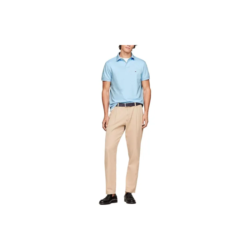 Tommy Hilfiger Collection Flag Embroidery Regular Polo Shirt Men's Light Blue-2