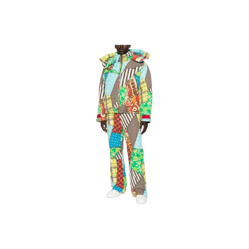 ERL Patchwork Pattern Padded Zipped Jacket-2