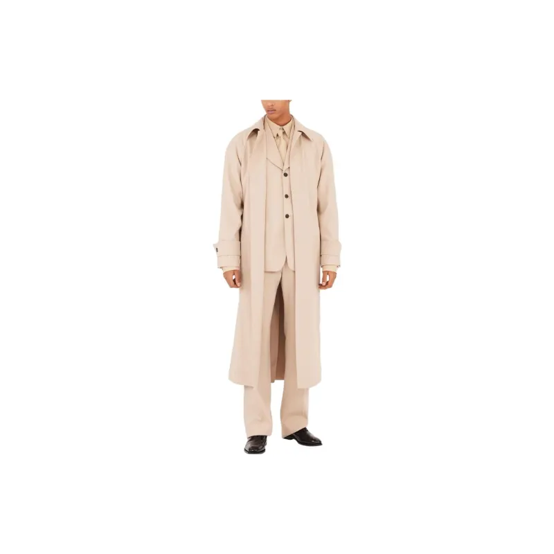 Ferragamo Trench Coats Men Beige-2
