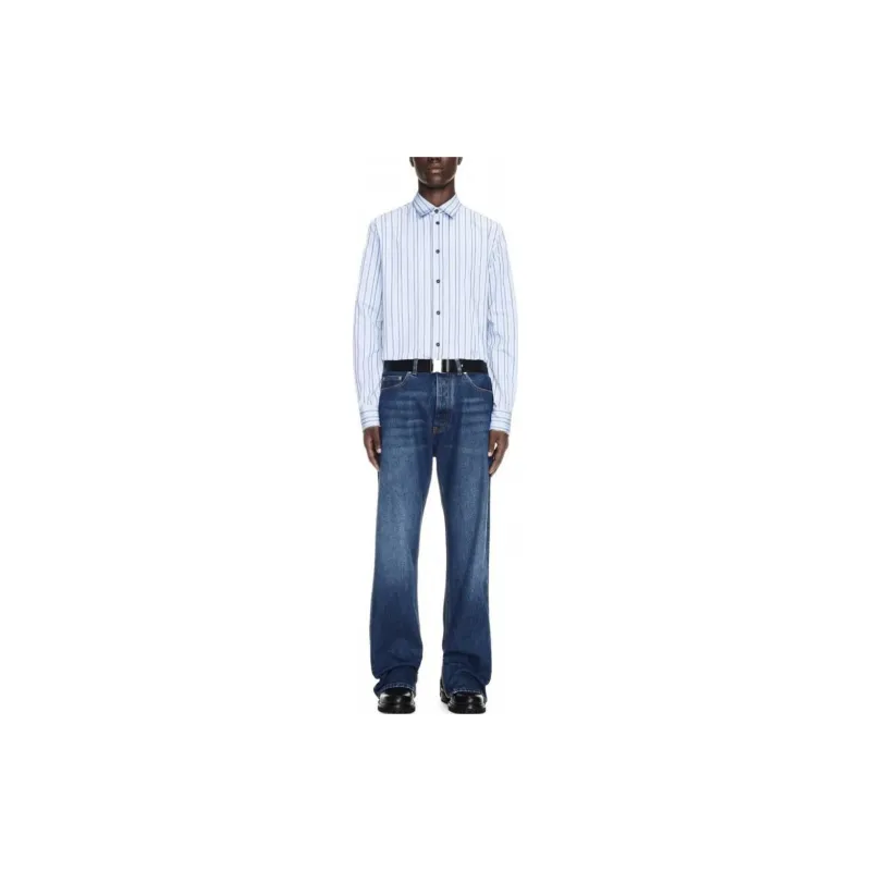 OFF WHITE Zip embellished Striped Cotton Shirt-2