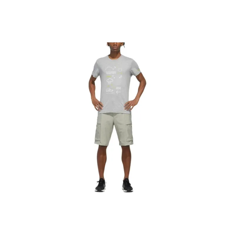 Adidas Casual Shorts Men Leather Gray-1
