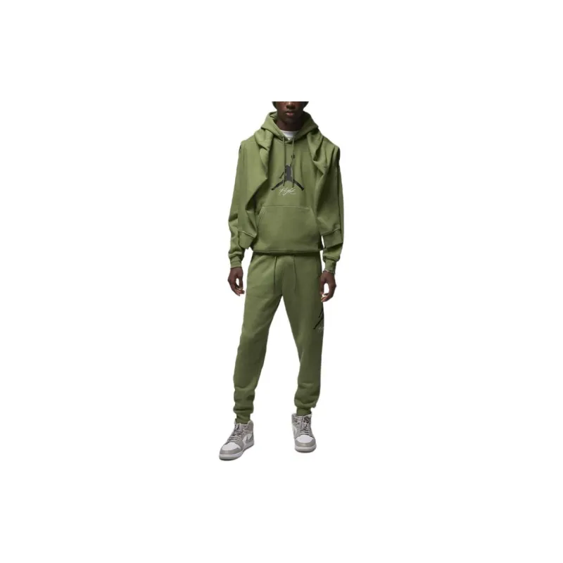 Jordan Essentials Knitted Sweatpants Men Light Olive-2