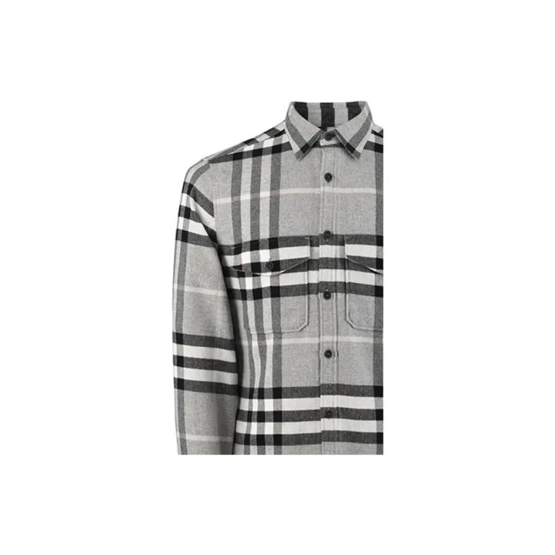Burberry Shirt Men's Light Gray-2
