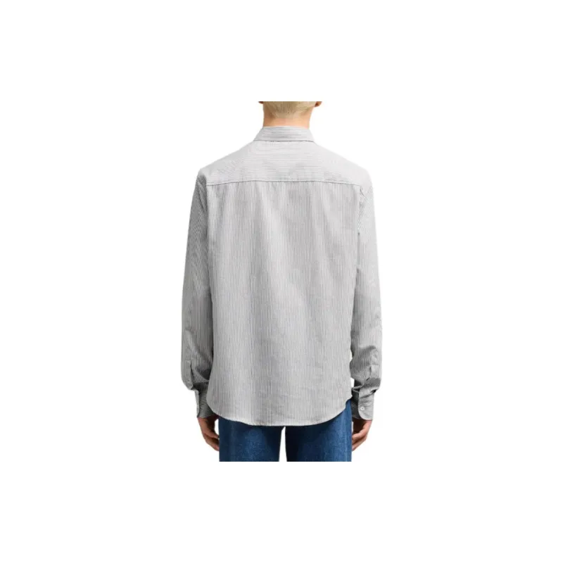 Ami Paris Ami De Coeur Logo Embroidered Pinstriped Shirt-6