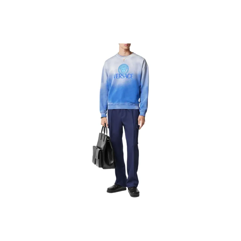 VERSACE Logo Printed Gradient Crewneck Sweatshirt-6