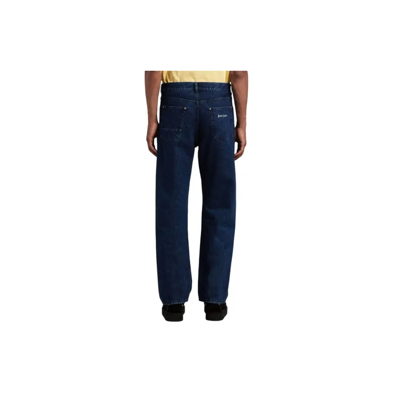 PALM ANGELS Logo print Straight leg Jeans-3