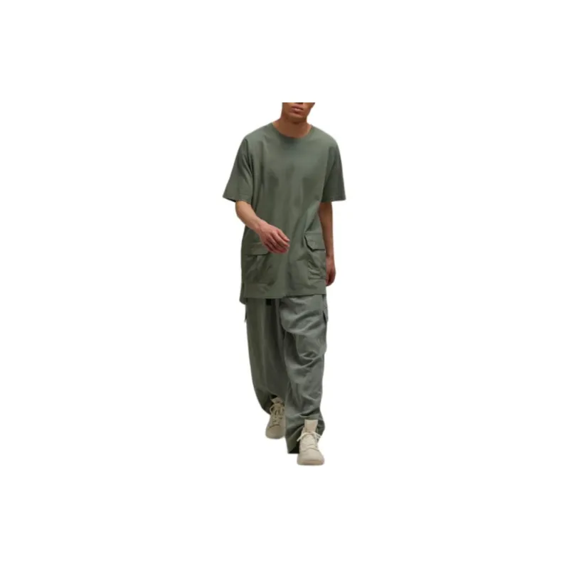 Y-3 Crepe Jersey Short Sleeve Pocket Tee T-Shirt Unisex Green-3