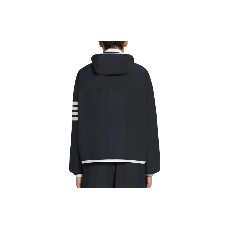 THOM BROWNE 4 Bar Zip Up Hooded Jacket-6