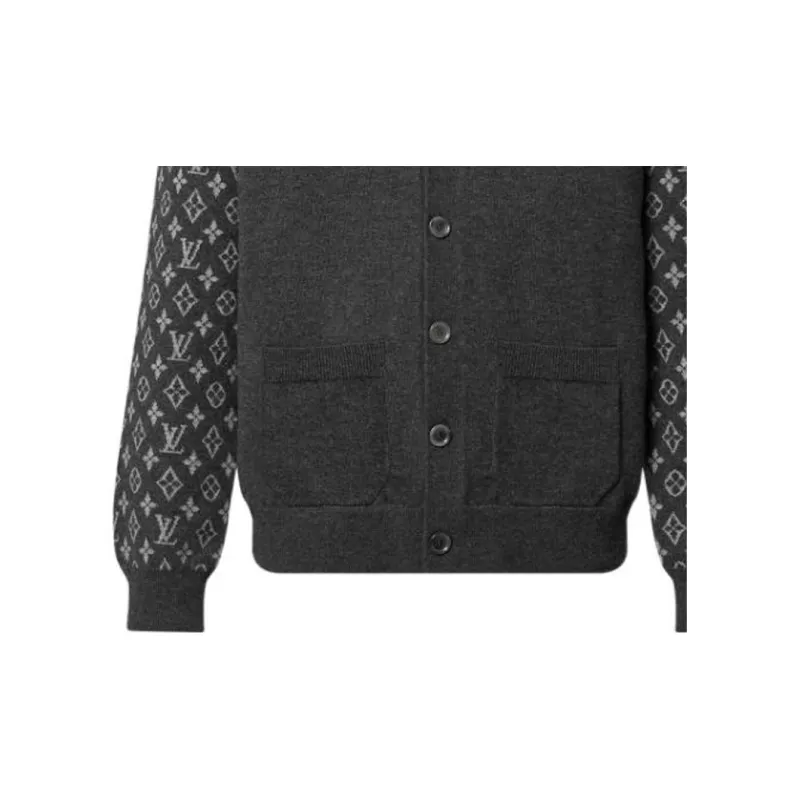 Lv 1ABIXN Monogram Mix Cashmere Cardigan-4