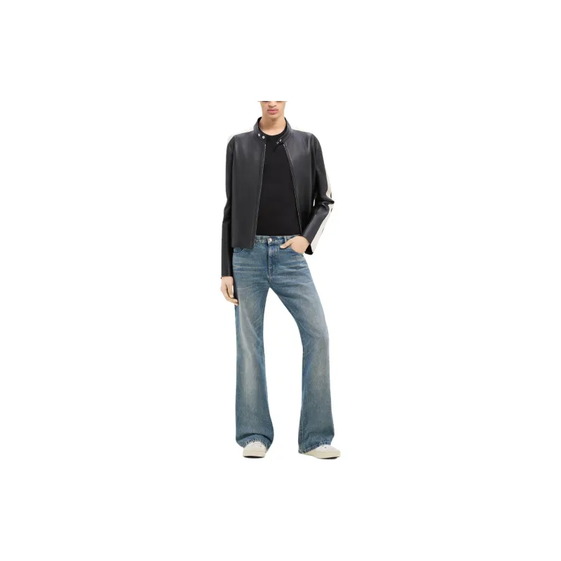 Courrèges Contrast Stripe detail Leather Jacket-2