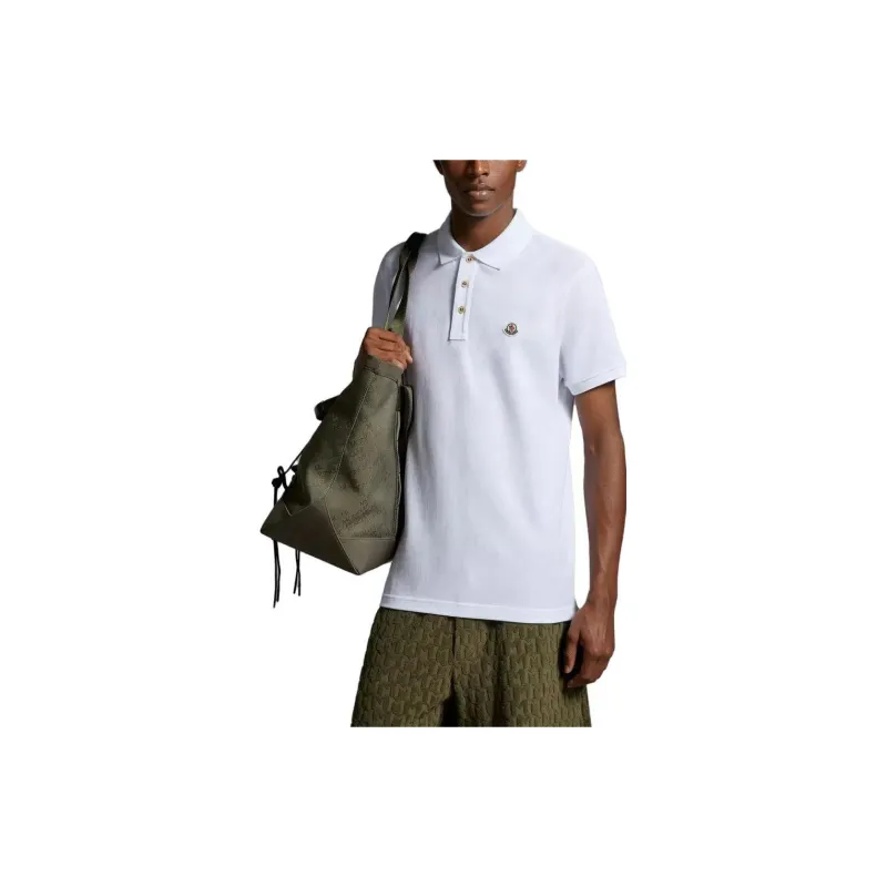Moncler Logo Patch Polo Shirt Polo Shirt Men's White-1