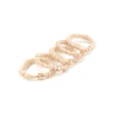 Small Princess Cut Diamond Hair Tie[Beige 5 Pack]