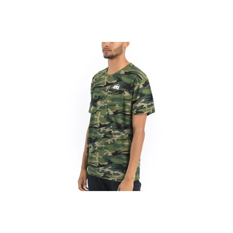 RIPNDIP Crew Neck Fitted Straight Short-Sleeved T-Shirt Unisex Green Camouflage-2