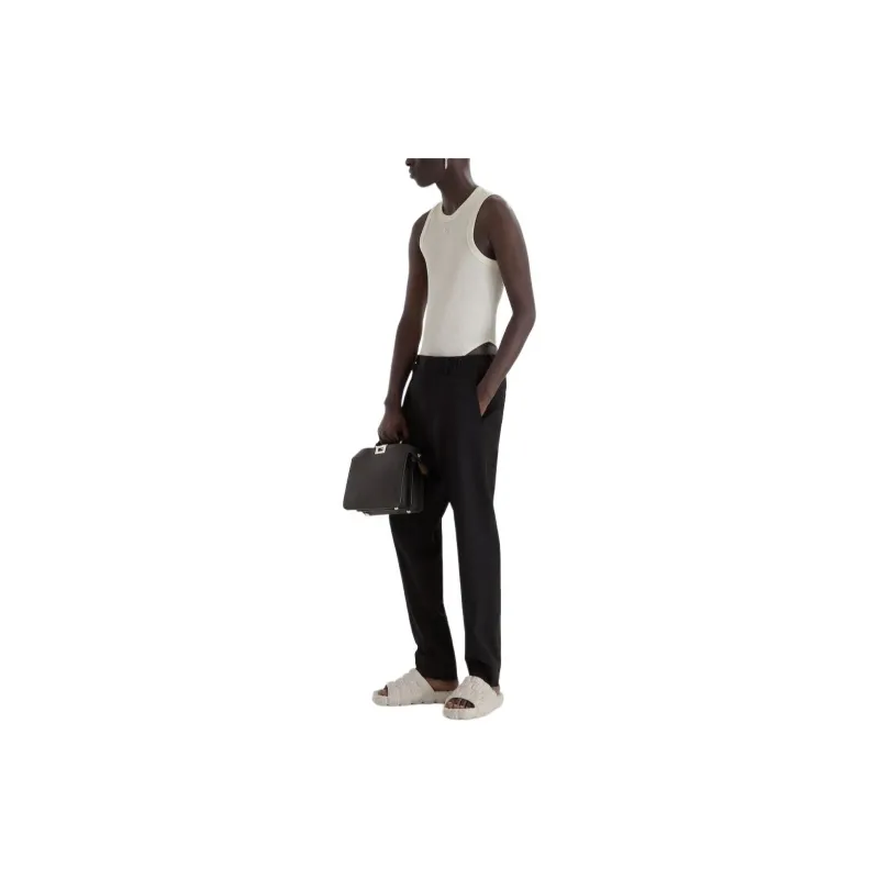 FENDI Logo Plaque Ribbed Bodysuit-2