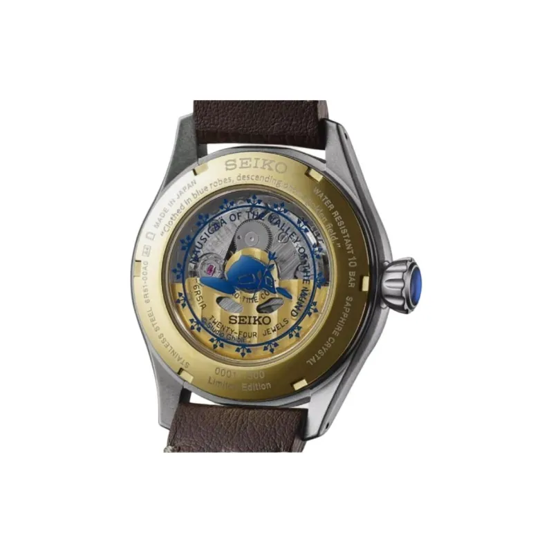 SEIKO Automatic Mechanical Movement Genuine Leather Strap Watch 40.5mm Unisex Blue Dial-2