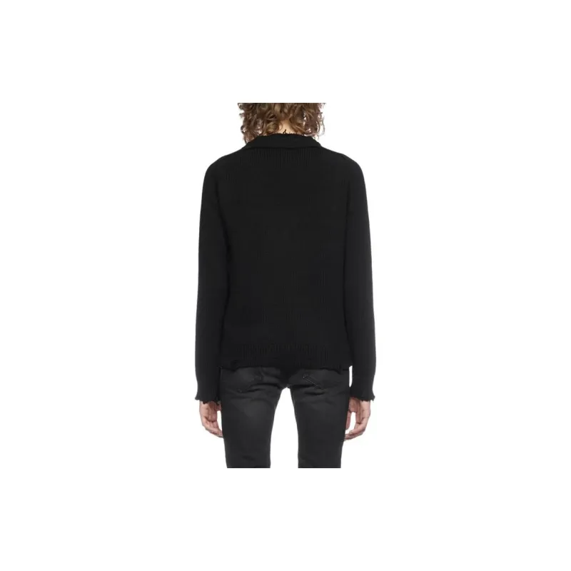 SAINT LAURENT Destroyed Knitted Jumper-3