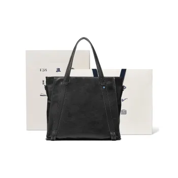 BVP Cow Leather Classic Multifunction Shoulder Bag Unisex Black