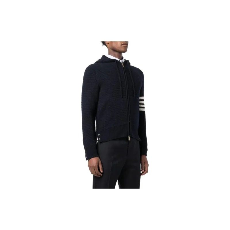 THOM BROWNE 4-Bar Stripe Knitted Hoodie-3