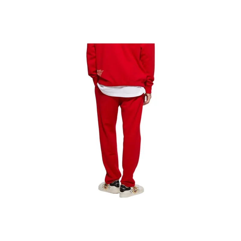 Ed Hardy FW22 Straight Casual Pants Men's Warm Fluorescent Rose Red-4