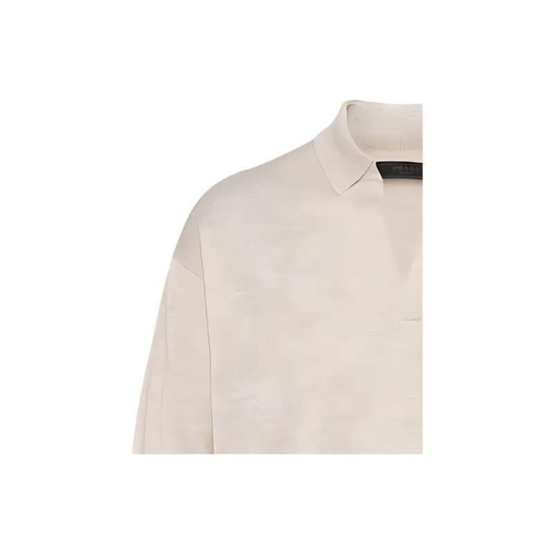 PRADA FW22 Polo Shirt Men's Ivory White-4