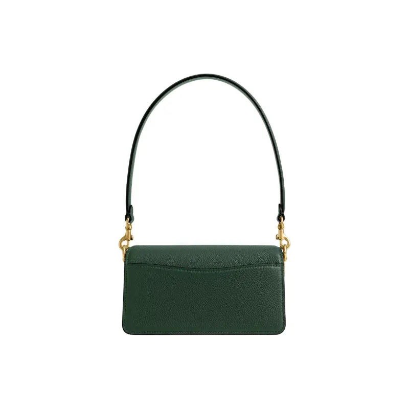 COACH Tabby Polished Pebble Leather Portable Crossbody Bag, Shoulder Bag Small Size Women's Hunter Green-2