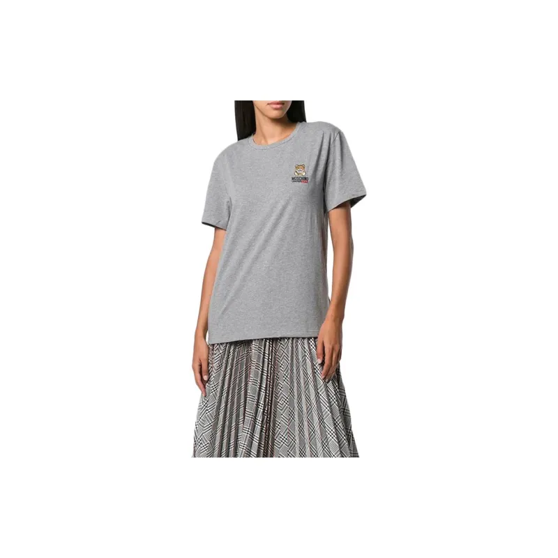 MOSCHINO Logo Embroidered Crewneck T Shirt-2