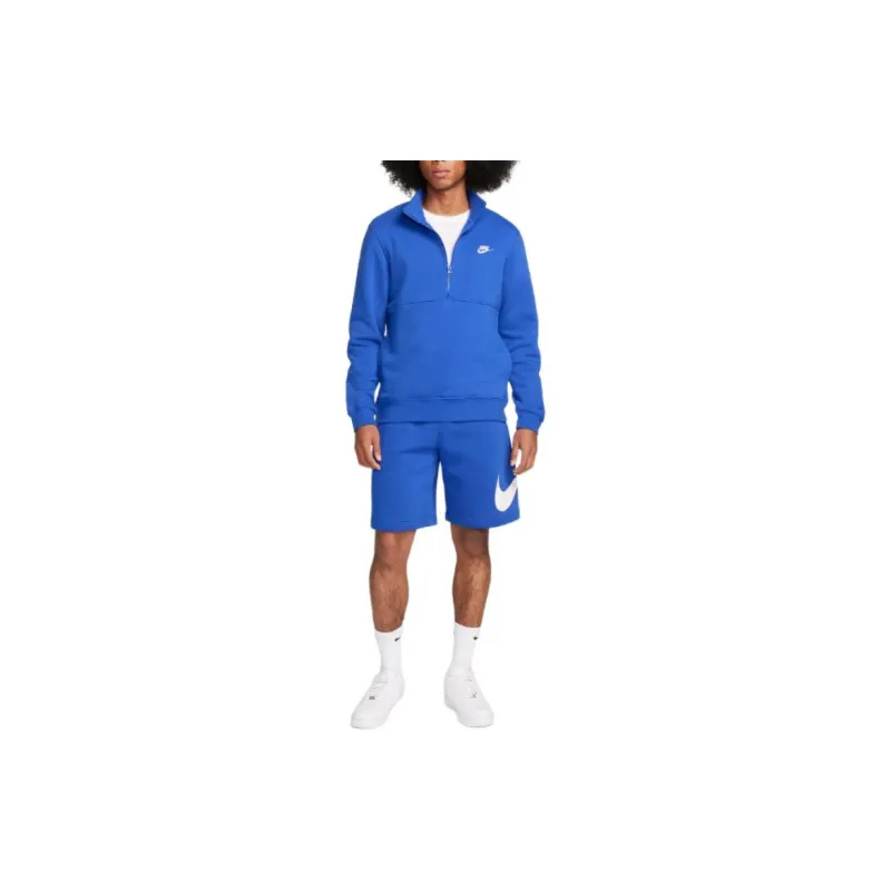 Nike Brushed-Back 1/2-Zip Pullover Sweatshirt Men's Blue-1