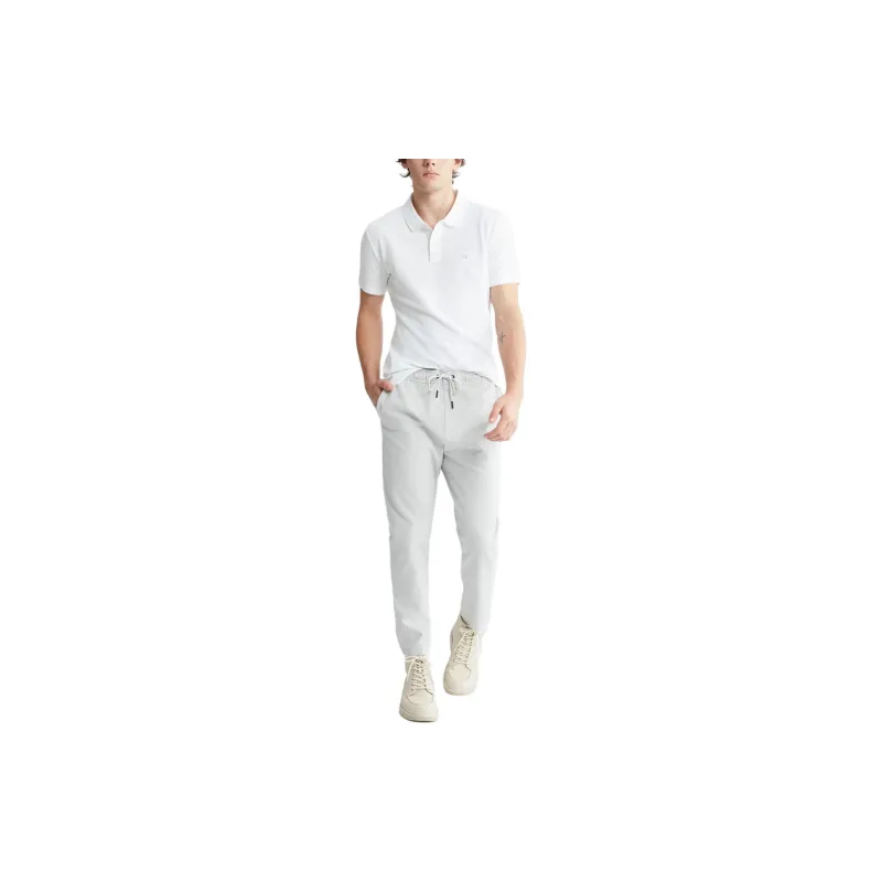 CK/Calvin Klein Jeans SS24 Casual Pants Men's Lunar Rock White-1