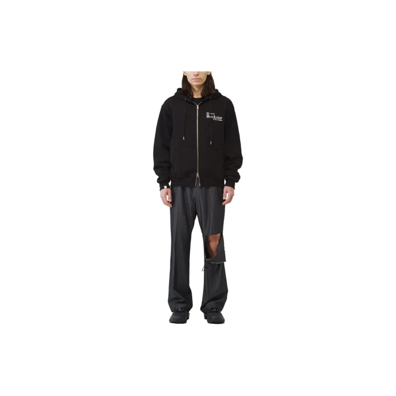 JOEGUSH Smile Rockstar Hoodie Zip Up Sweatshirt Unisex Black-2