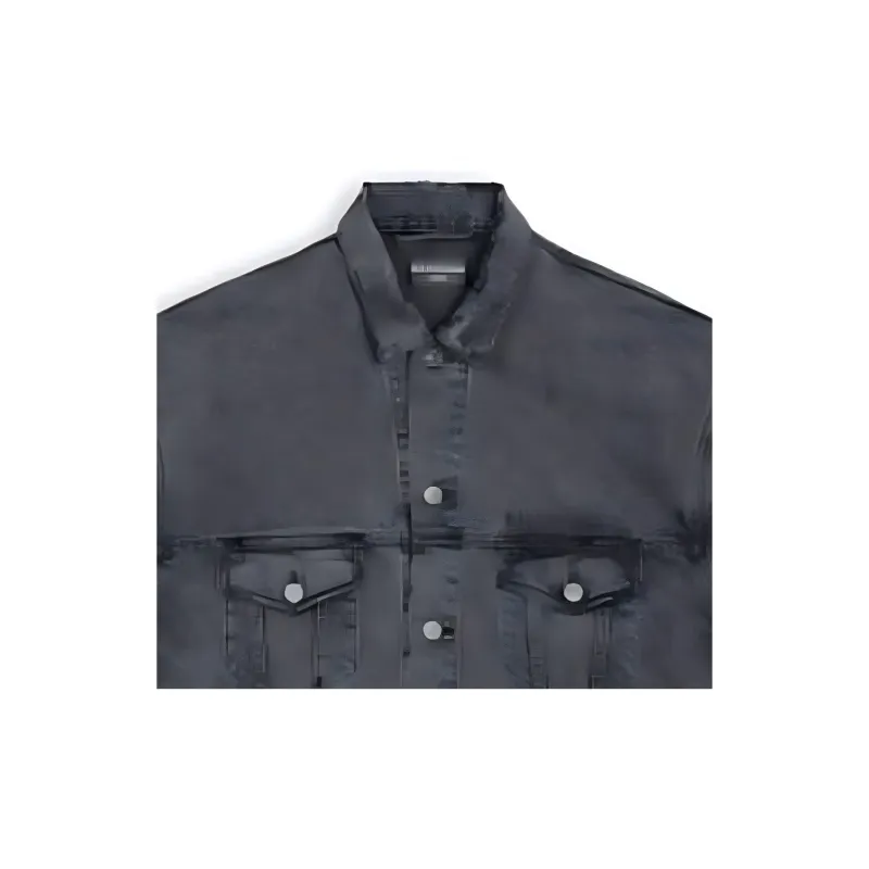 Balenciaga Balenciaga Chinese Valentine's Day FW22 Denim Jacket Loose Fit Style Men's Black-5