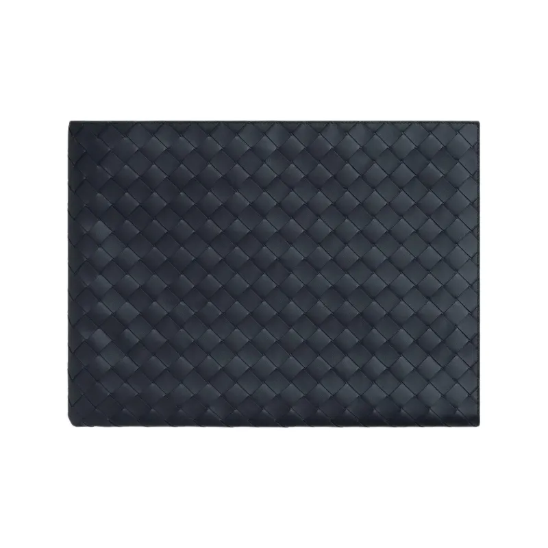 Bottega Veneta Calfskin Clutch Men's Dark Blue & Olive Green-0