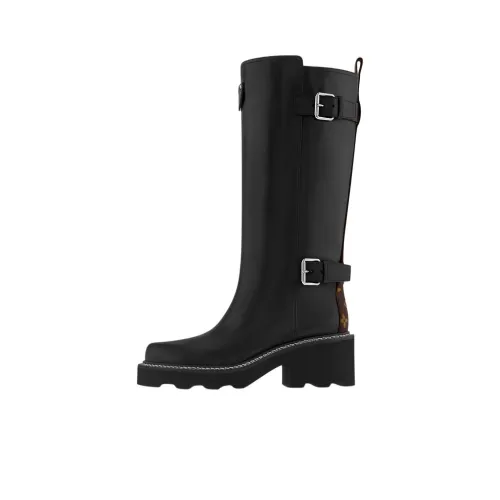 LOUIS VUITTON Beaubourg Knee-high Boots Women's Black